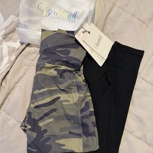 Bombshell Sportswear Women’s Camo and Black Leggings